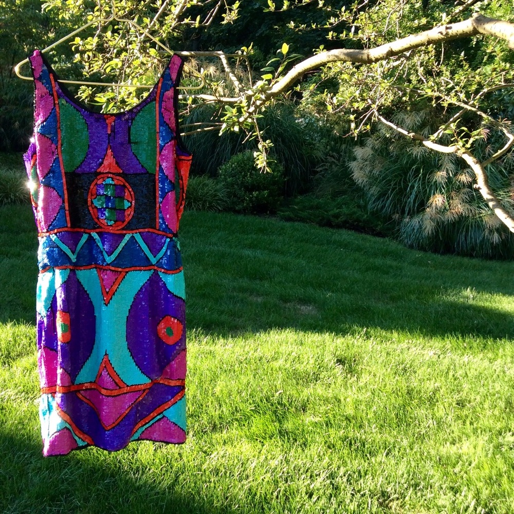 ⬇️ $178 70’s Vintage Club Girl Dress- SILK - Picture 2 of 8